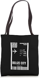 Belize City Boarding Pass Airline Ticket Travel Tote Bag