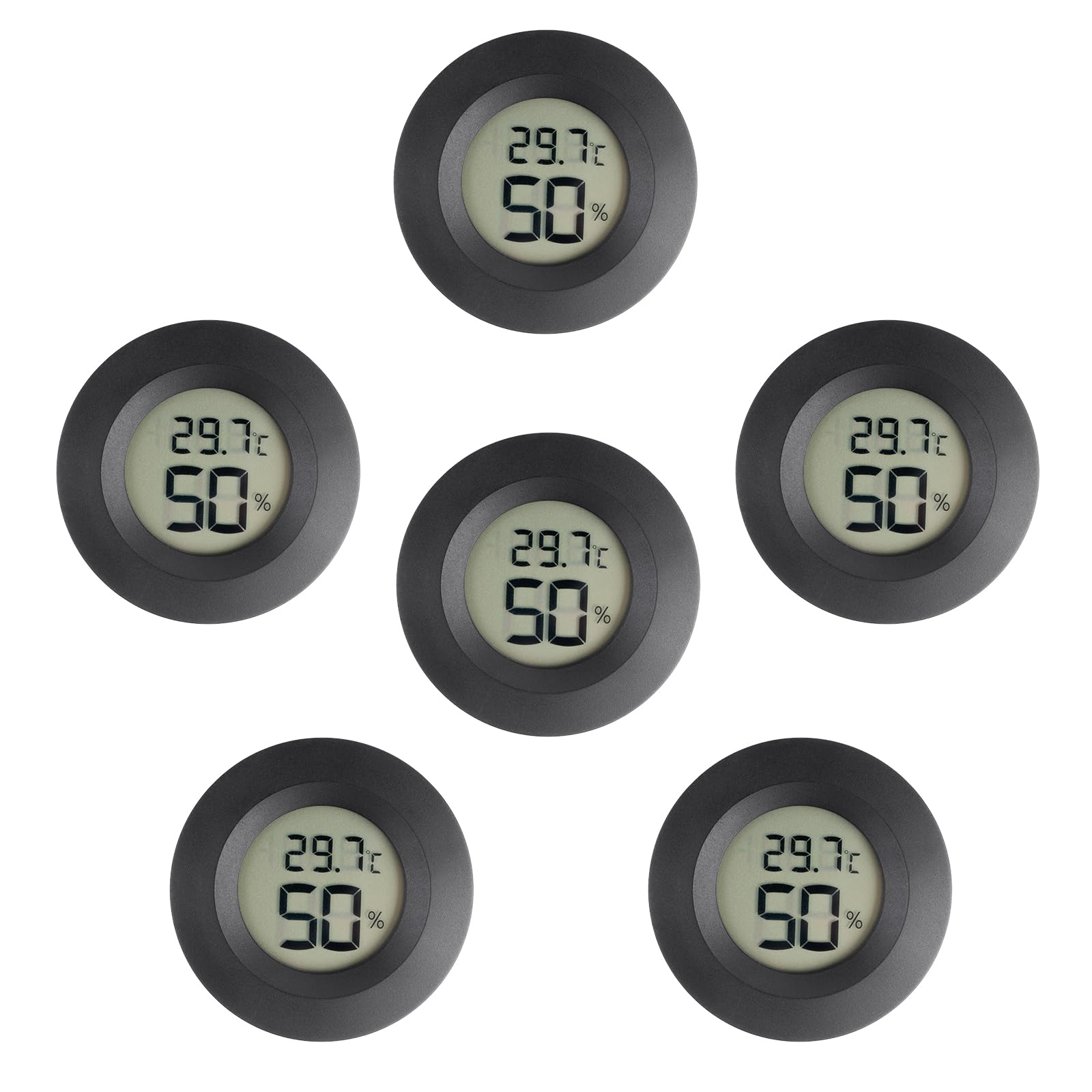 6 pièces mini hygromètre thermomètre, hygromètre numérique LCD, petit hygromètre d'intérieur appareil de mesure de la température, moniteur de température et d'humidité pour la maison, les reptiles