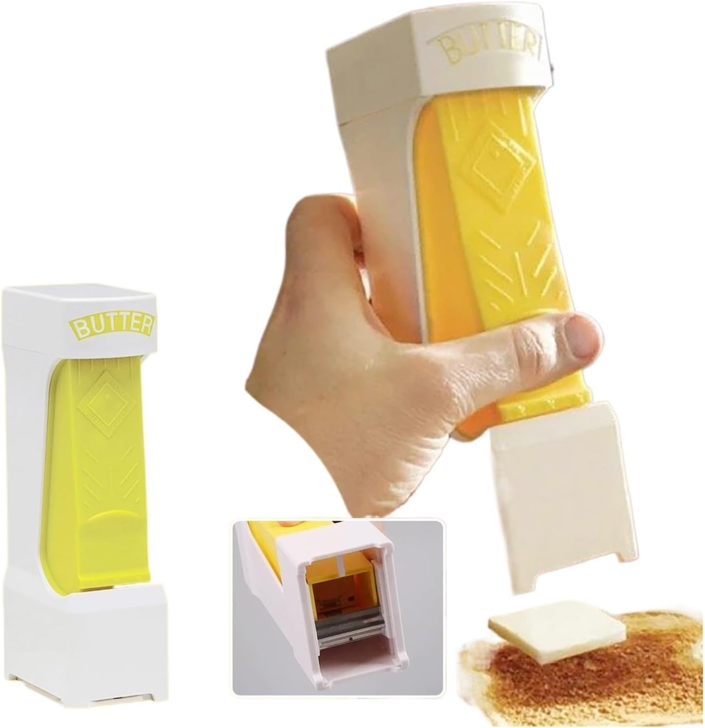 Cheese Slicer & Butter Cutter – One-Touch Dispenser fit for Cutting Butter, Cheese, Chocolate – Kitchen Utensil for Toast, Bagels, Baking