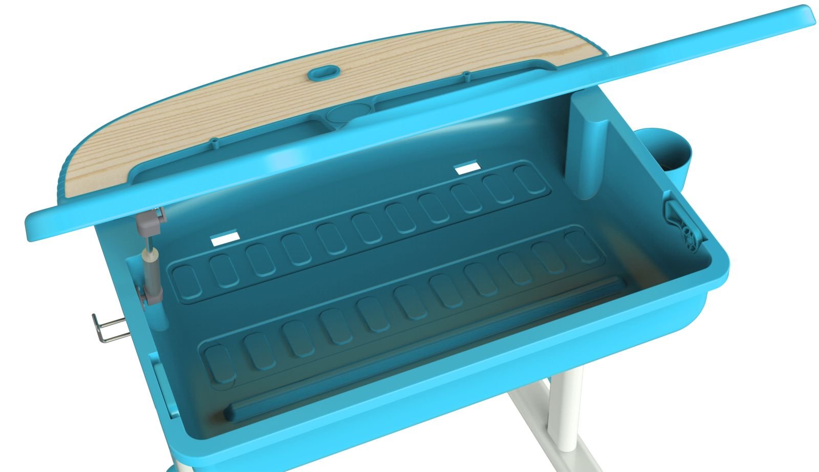 Leomark Bureau Ergonomique avec Une Chaise et Lampe pour Enfants Couleur Bleu Réglage en Hauteur - Tabouret d'enfants Apprendre et s'Amuser Chambre d'enfants Equipement de Salle
