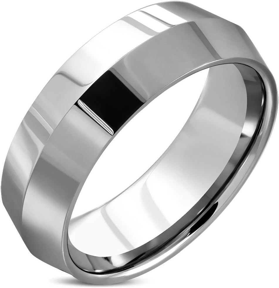 Tungsten Carbide Knife Edge Comfort Fit Band Ring Clothing