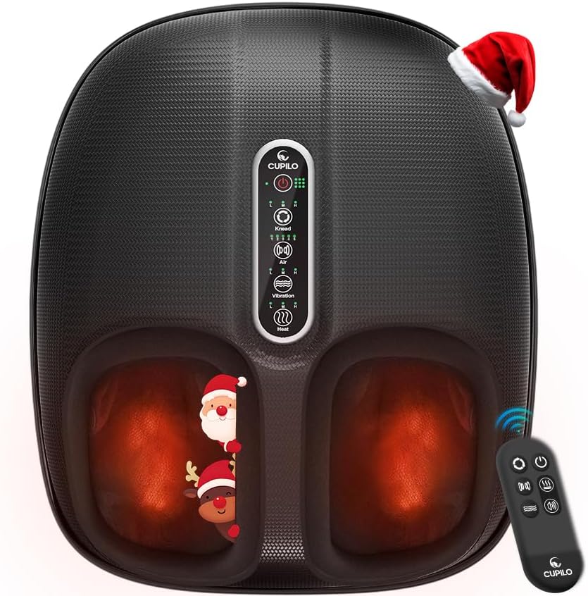 Masajeador shiatsu de pies con calor, elegible para FSA y HSA, control remoto, masaje profundo de compresión para fascitis plantar, neuropatía,