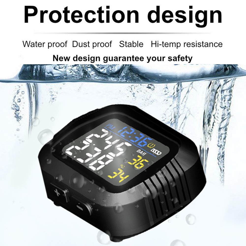 Système TPMS Sans Fil Pour Moto GoolRC - 2 Capteurs Externes, écran LCD, Recharge USB