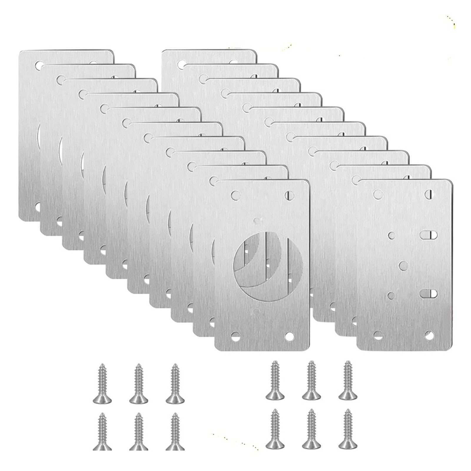 Zguouzantye 20Pcs(10Pairs) Hinge Fixing Plate Kit For Cabinet Cupboard