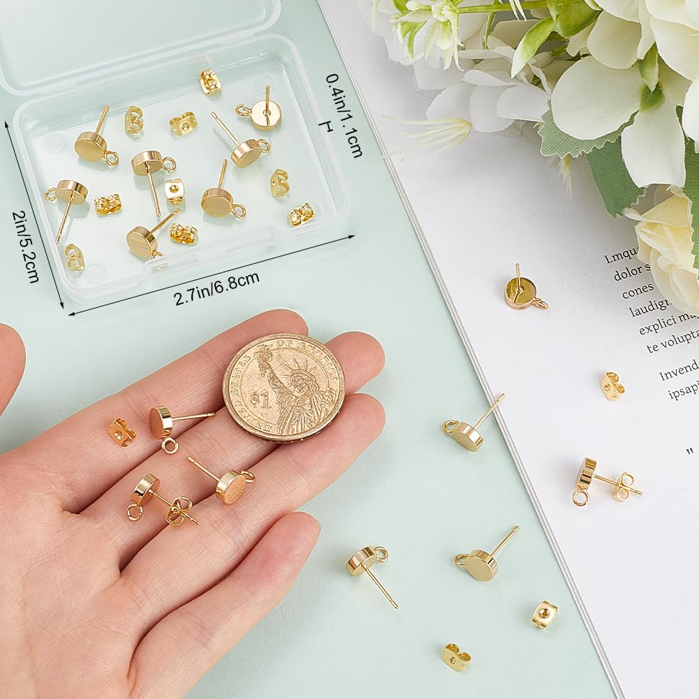 Gold Circle Pin Aazon.co: Beebeecraft 1 Box 20Pcs Circle Stud Earring Finding... Circle Earrings