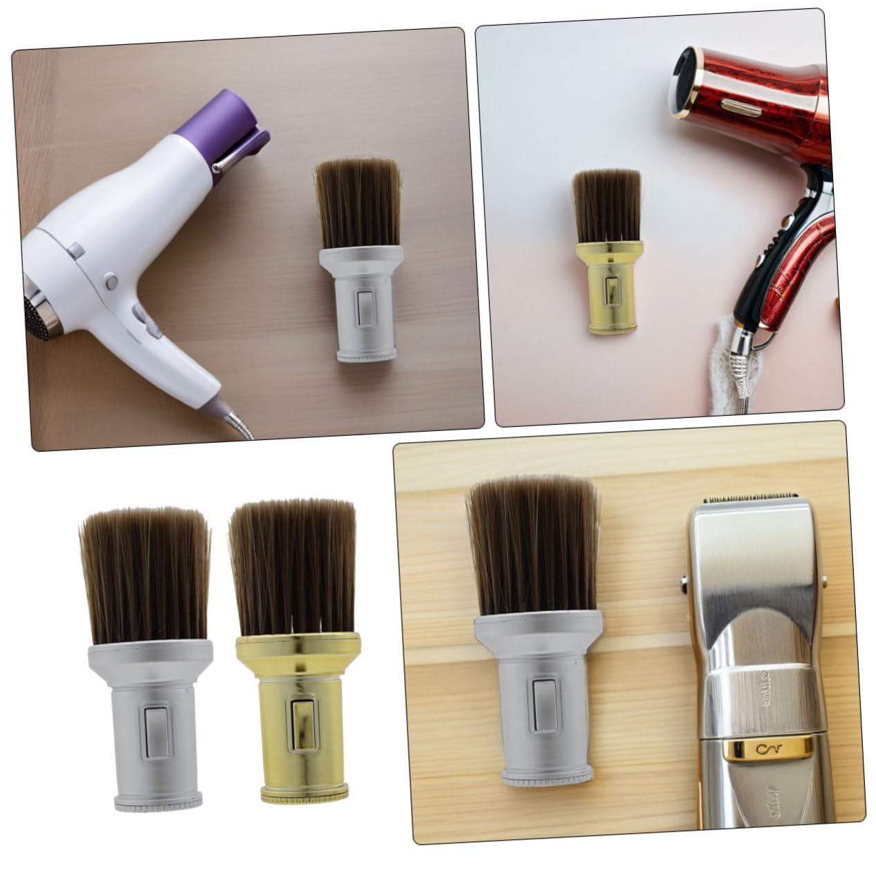 8 Stck. Neck Duster Haarbürste mit Kunststoffgriff Abnehmbare Friseurbürste für Haar und Gesichtsreinigung Vielseitiges Styling und Reinigungswerkzeug für Profi und