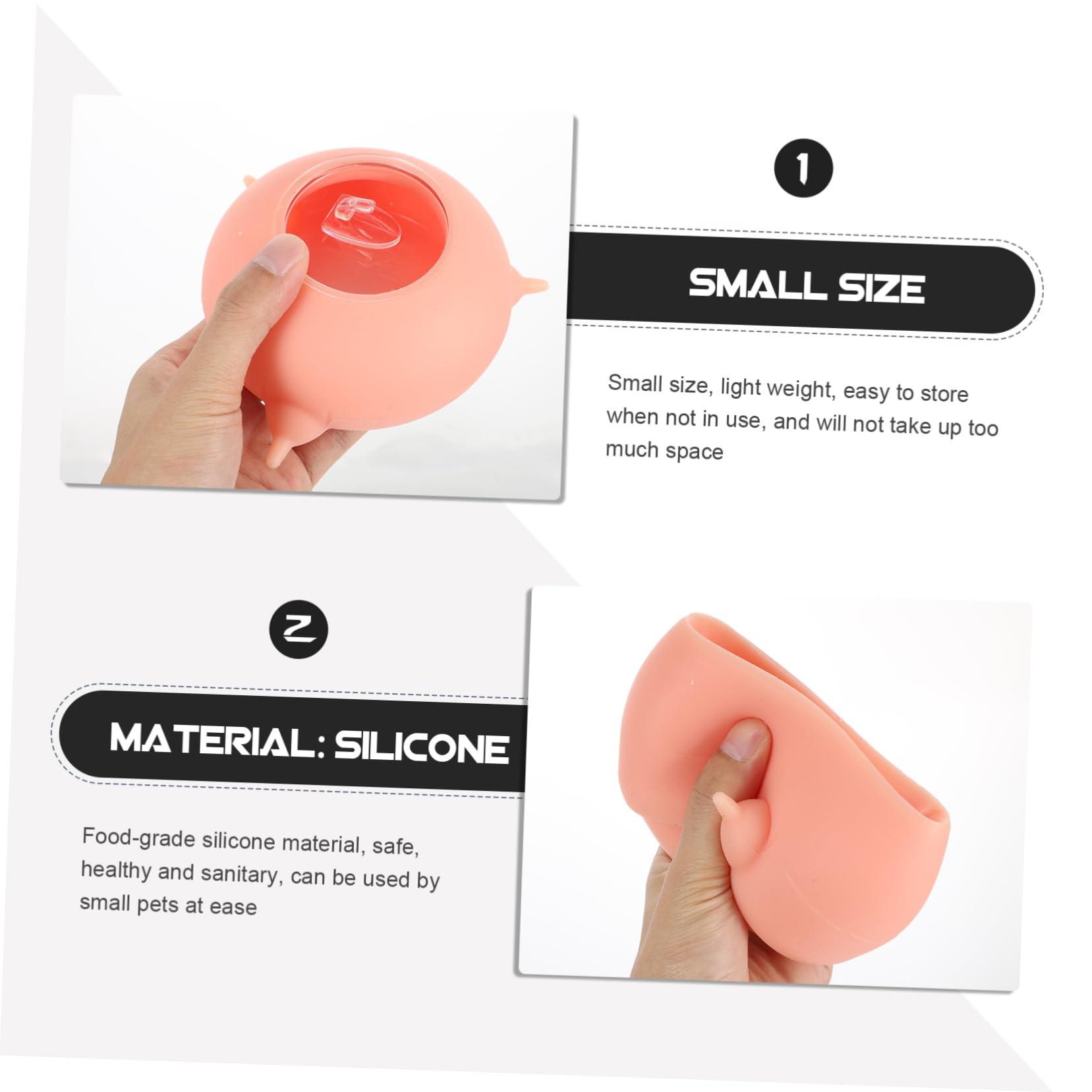 INOOMP Biberon per Cuccioli Riutilizzabile in Silicone Rosa, Facile da Conservare, Accessorio per L’Allattamento e Allenamento di Piccoli Animali Domestici