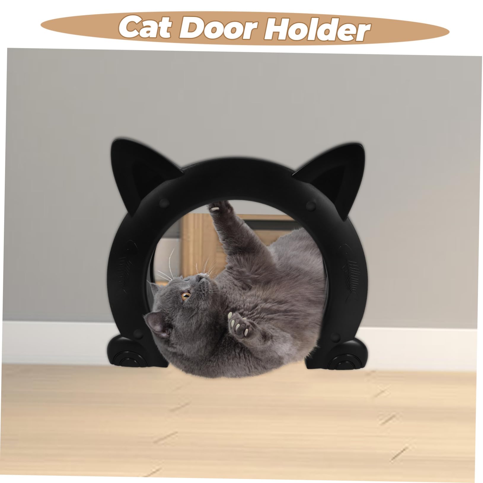 ifundom Katzentürhalter Aus Kunststoff Für Haustier-innentüren Geeignet Für Katzen Und Kleine Hunde Mit Dekorativem Katzenloch-Design Für Inneneinrichtung