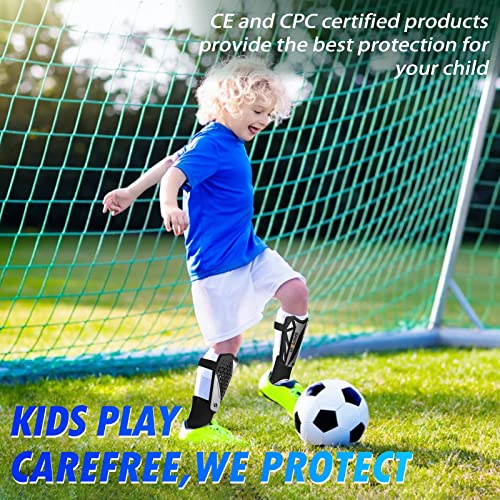 Sportout Soccer Shin Guards - Shin Guards Soccer Kids Youth Adult Protective Shin Pads with Sleeves and Insert Pocket for Boys Girls for Age 4-6, 6-8, 8-10,10-12,12-14,14-Adult (Silver Black, S)