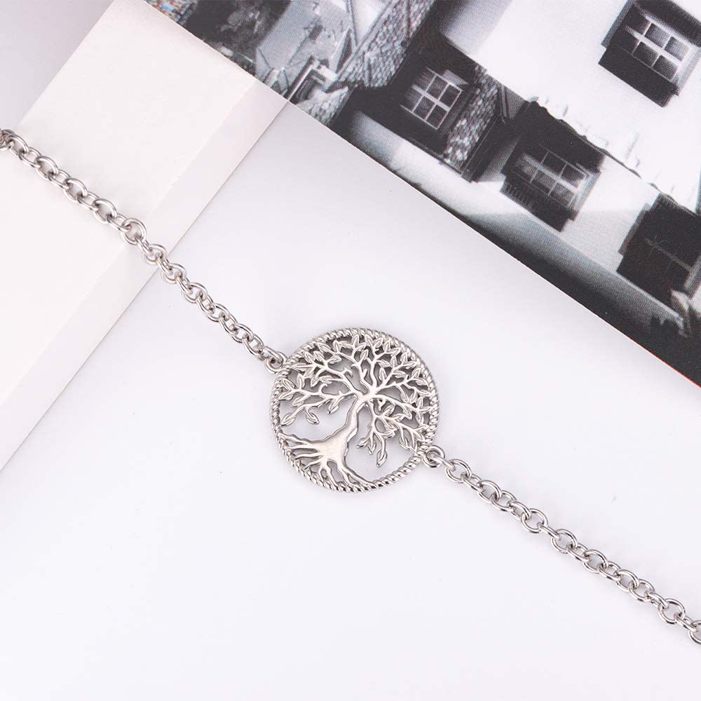 Bracciale da Donna Argento 925 Bracciale Regolabile Braccialetto Albero della Vita Gioielli per Mamma Ragazze Moglie Fidanzata, Compleanno Festa della Mamma Regali