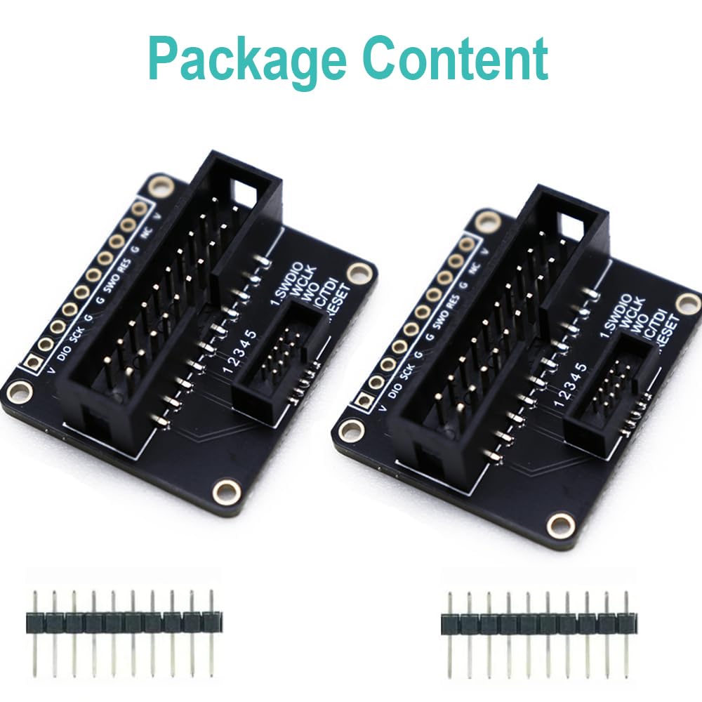 Treedix 2 adattatori per cavi JTAG a SWD, compatibili con JTAGulator e SEGGER J-Link, 2 x 10 (2,54 mm) a 2 x 5 (1,27 mm), scheda madre Mini-ITX