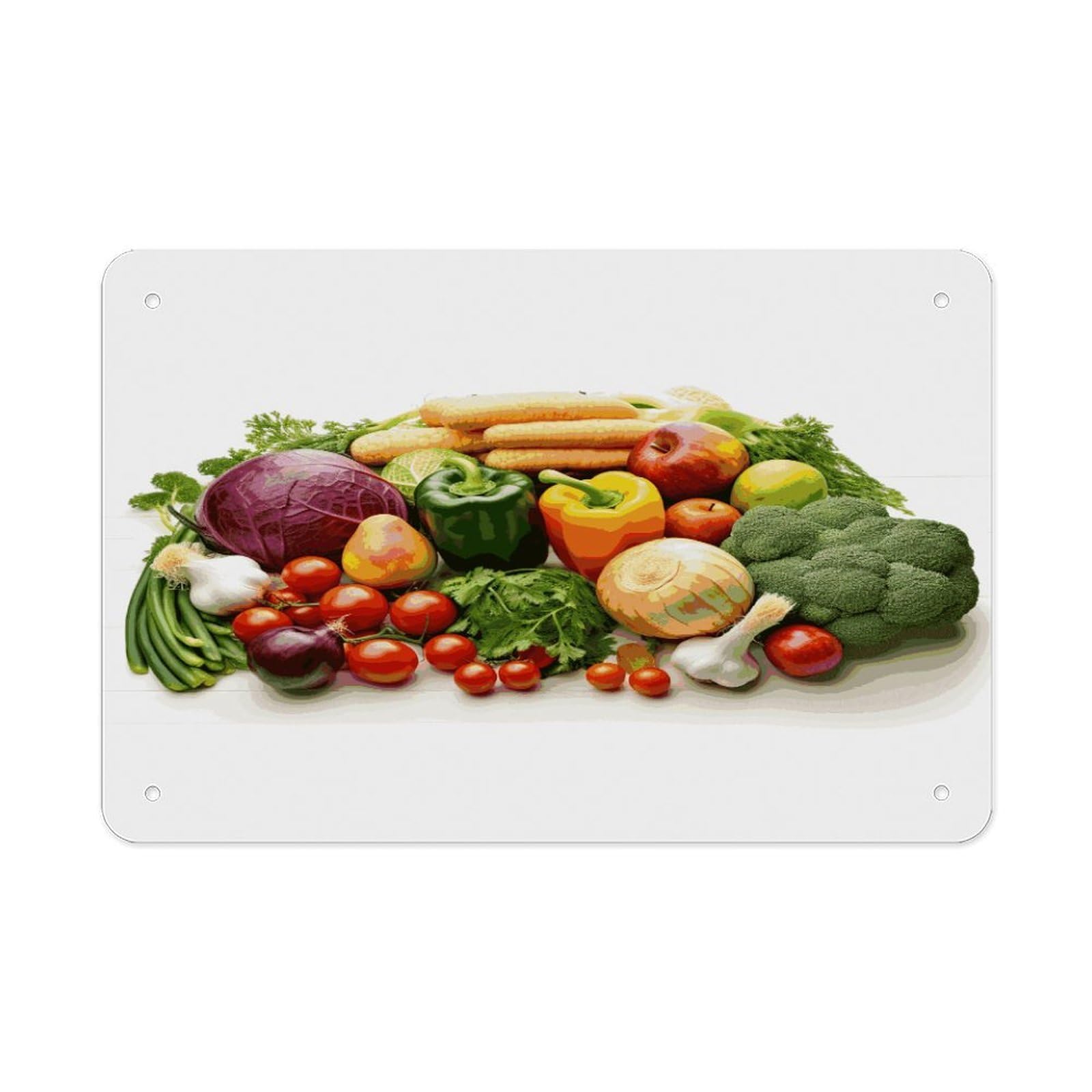 Fresh Vegetables And Fruits Metal Signs Wall Art Tin Sign