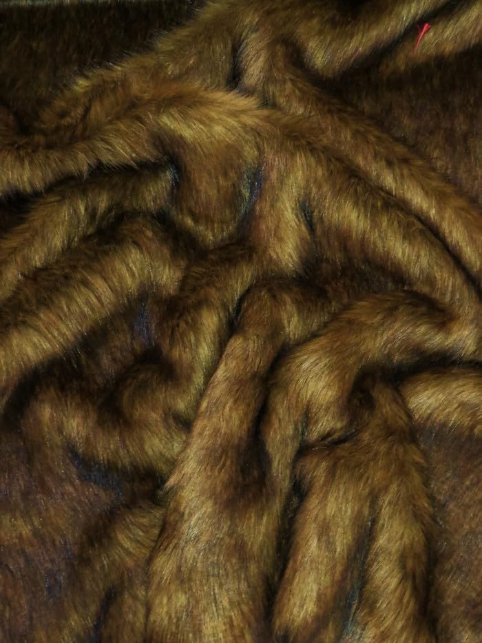 Faux Fake Fur Animal Short/Long Pile Coat Costume Fabric (Wolf Series) Sold by The Yard DIY Scarfs Rugs Accessories Fashion (Honey Wolf)