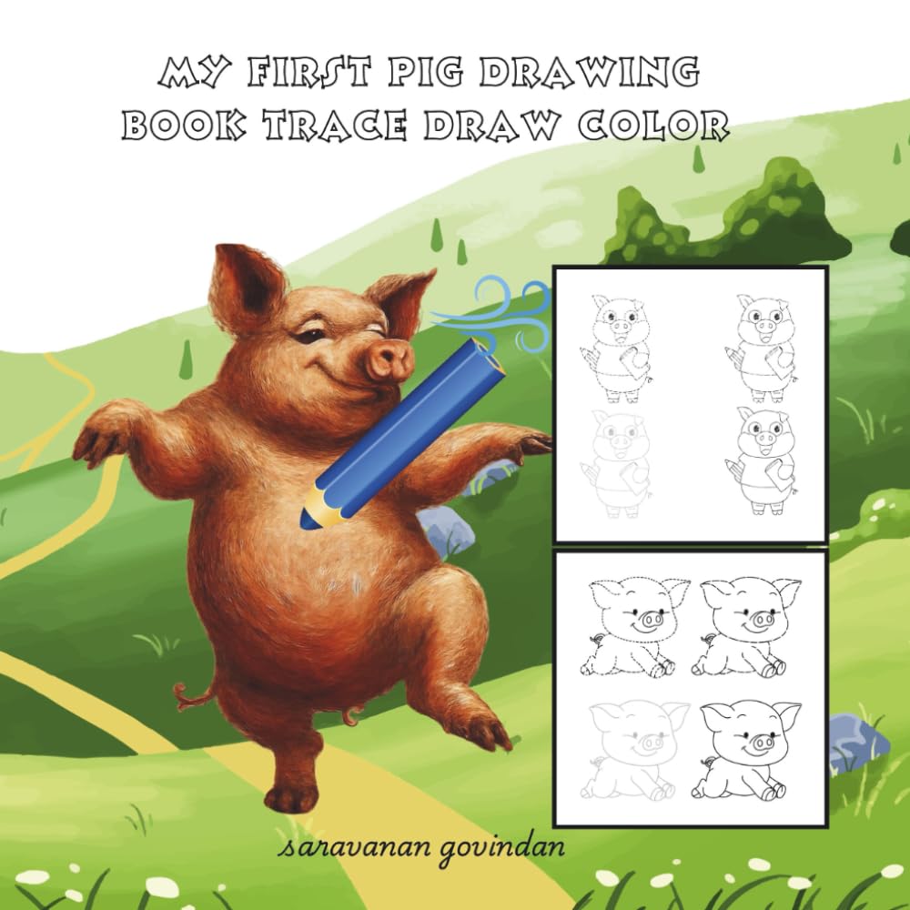 My First Pig Drawing Book Trace Draw Color
