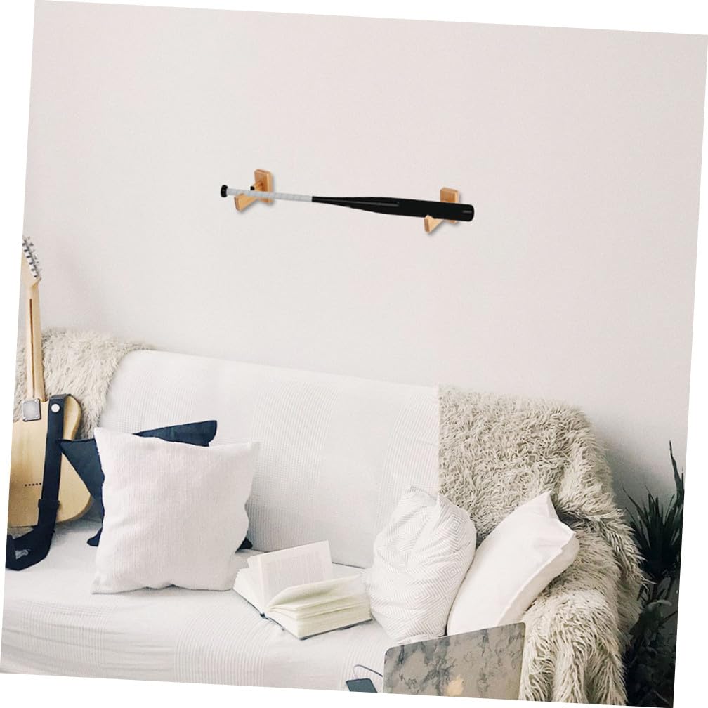 Toyvian 2 Soporte Para Bates De Béisbol De Madera Soportes De Pared Horizontales Estante Exhibir