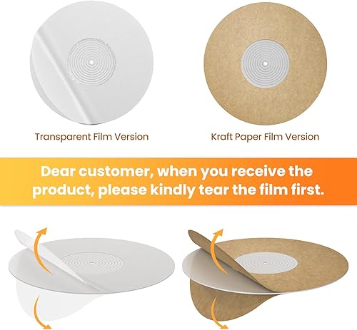 Miniatura 4 de Tapete para Tocadiscos de Acrílico para Tocadiscos de Vinilo Antiestático con Bajo Más Fuerte y Definido, Blanco A - Alfombrilla blanca