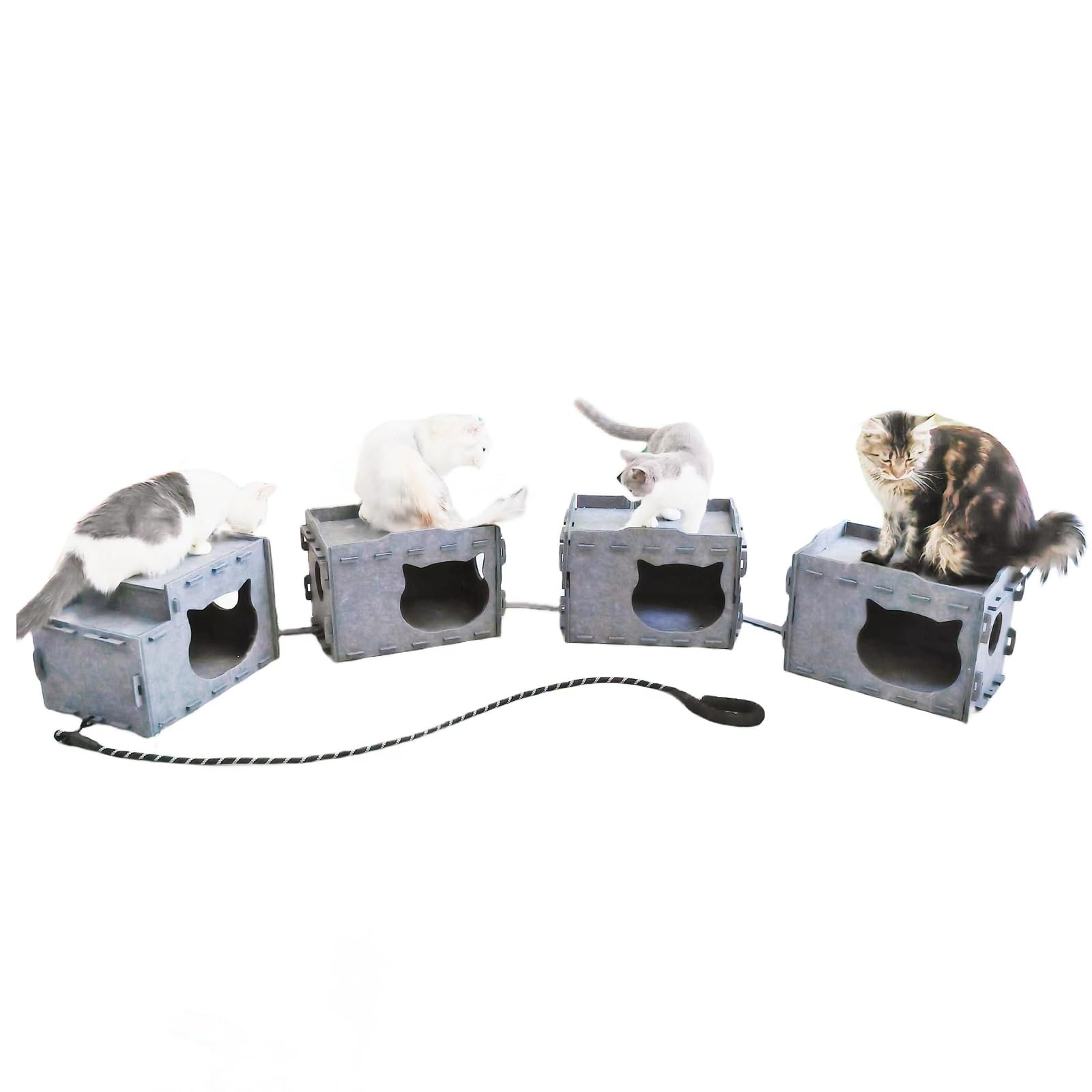 Miscati Indoor Cats Cube House, Cat Cave Beds with Wheels, Moveable