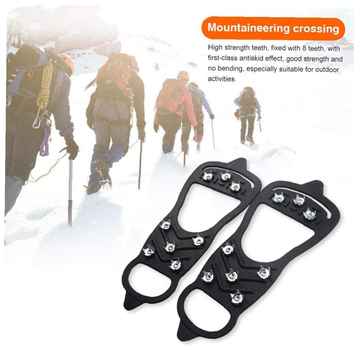 Crampons de Glace Crampons de Traction sur Neige Crampons pour Bottes de Chaussures Crampons de Marche en Caoutchouc glacé Chaussures Extensibles antidérapantes (m)
