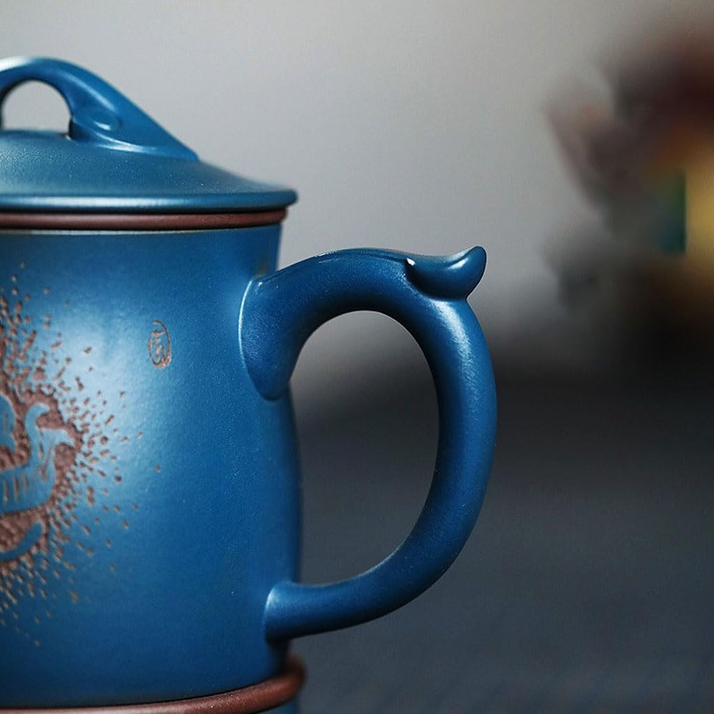 Tasse à thé Tasse à thé en Vrac Ensemble de thé 400ML Tasse à Sable Violet avec Couvercle Doublure filtrante Tasse à thé Séparation de l'eau du thé à la Maison Tasses à thé réutilisables