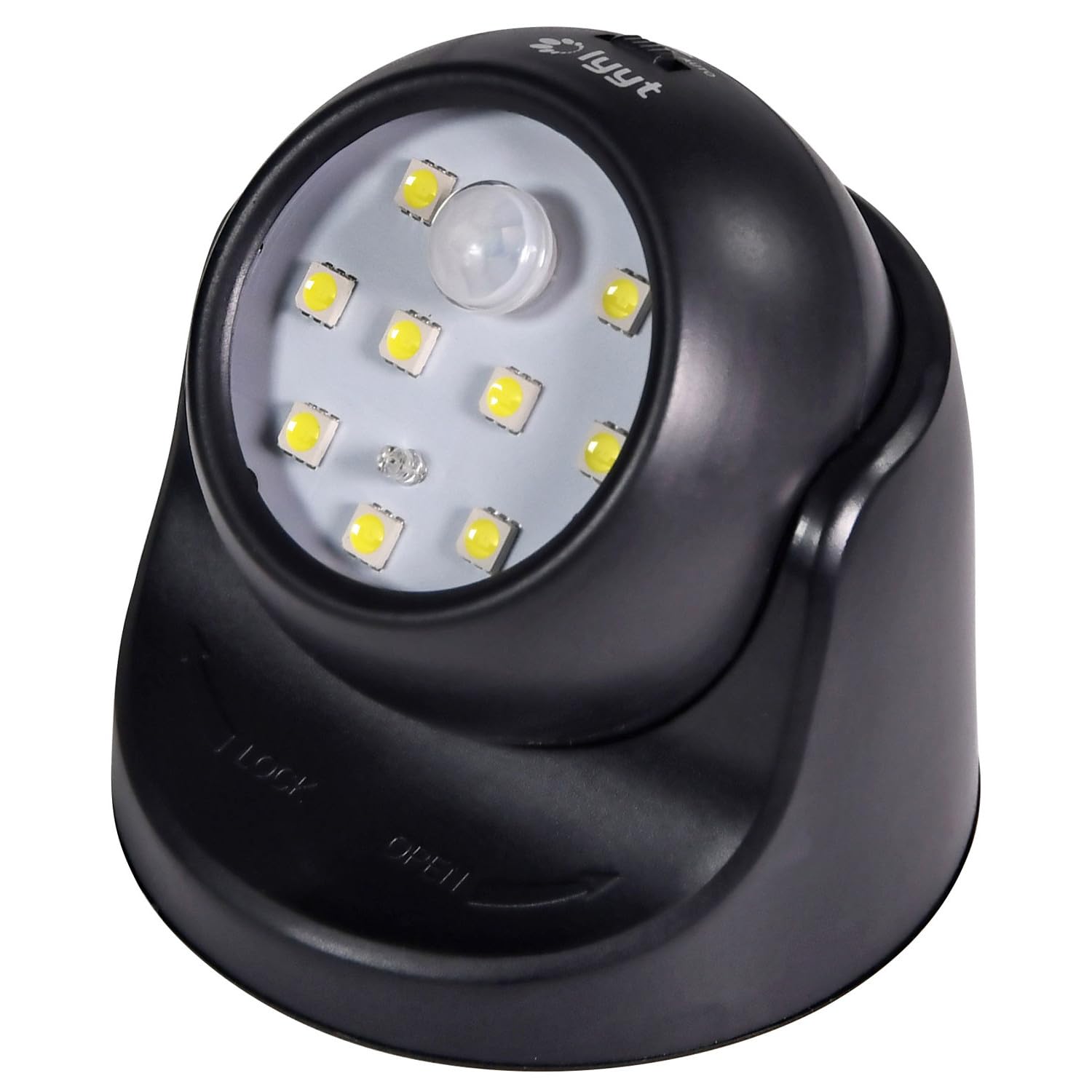 Wireless LED Motion Sensor 360 Degree IP44 Splash Proof SMD LED Light Black