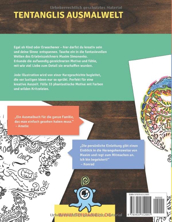 Tentangli Ausmalbuch 33 Tiere: Das fantastische Malbuch für Kinder und Erwachsene - Entspannt und fördert die Kreativität Taschenbuch – 15. Juni 2022 - Image 3