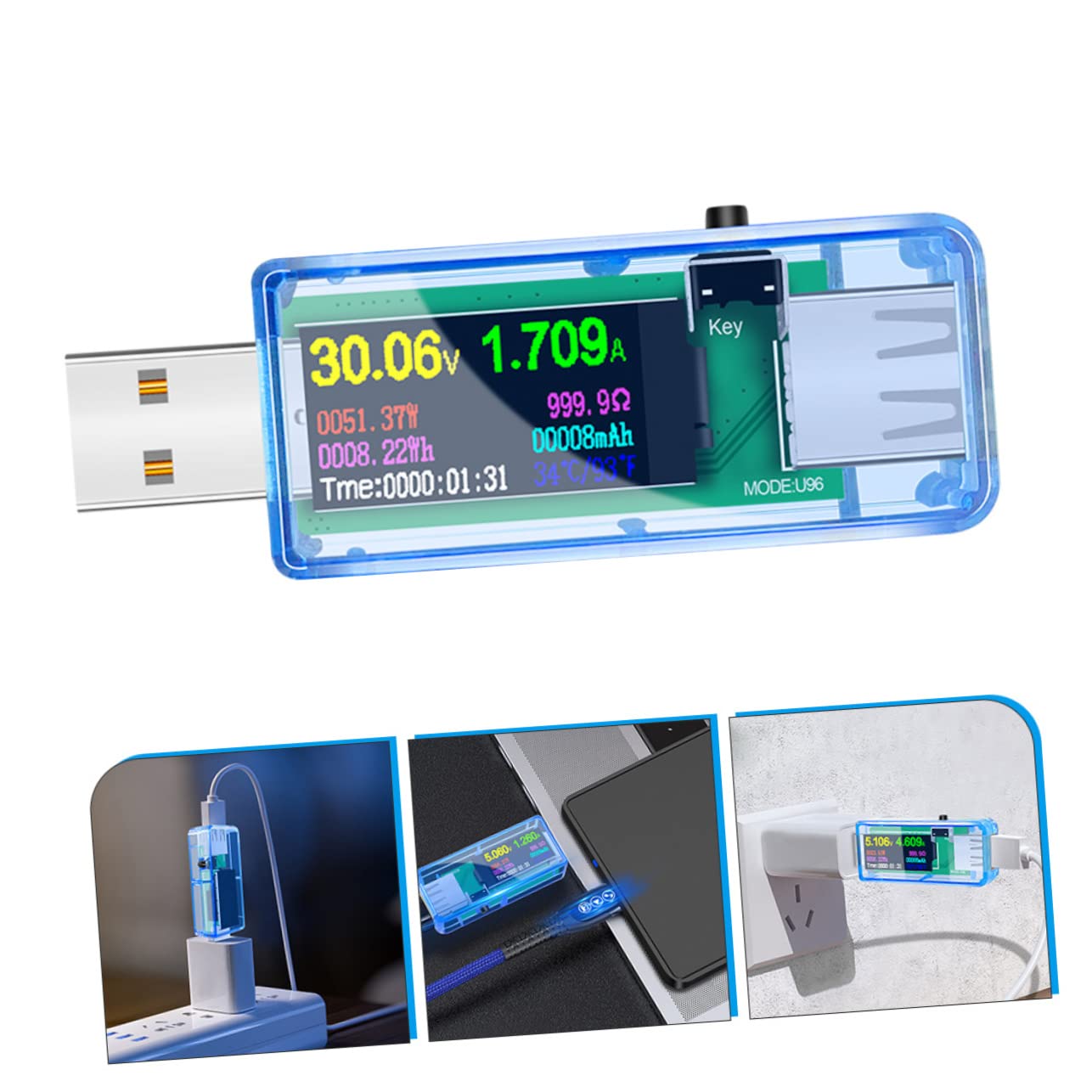 HOMSFOU 5stücke Usb Tester Präziser Usb Power Mit Lcd Display Zur Überwachung Von Spannung Strom Und Kapazität Für Ladegeräte Und Powerbanks Tragbar Und Benutzerfreundlich