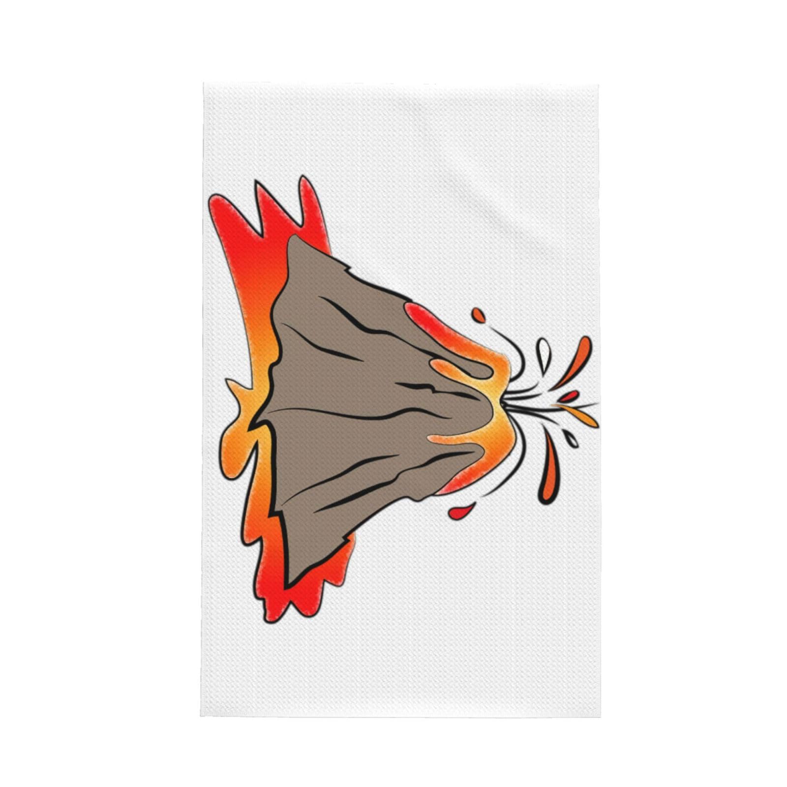 CKGODGF Volcano Print Absorbent Waffle Dishcloths,Kitchen Towels With Hanging Loops,Tea Towels.