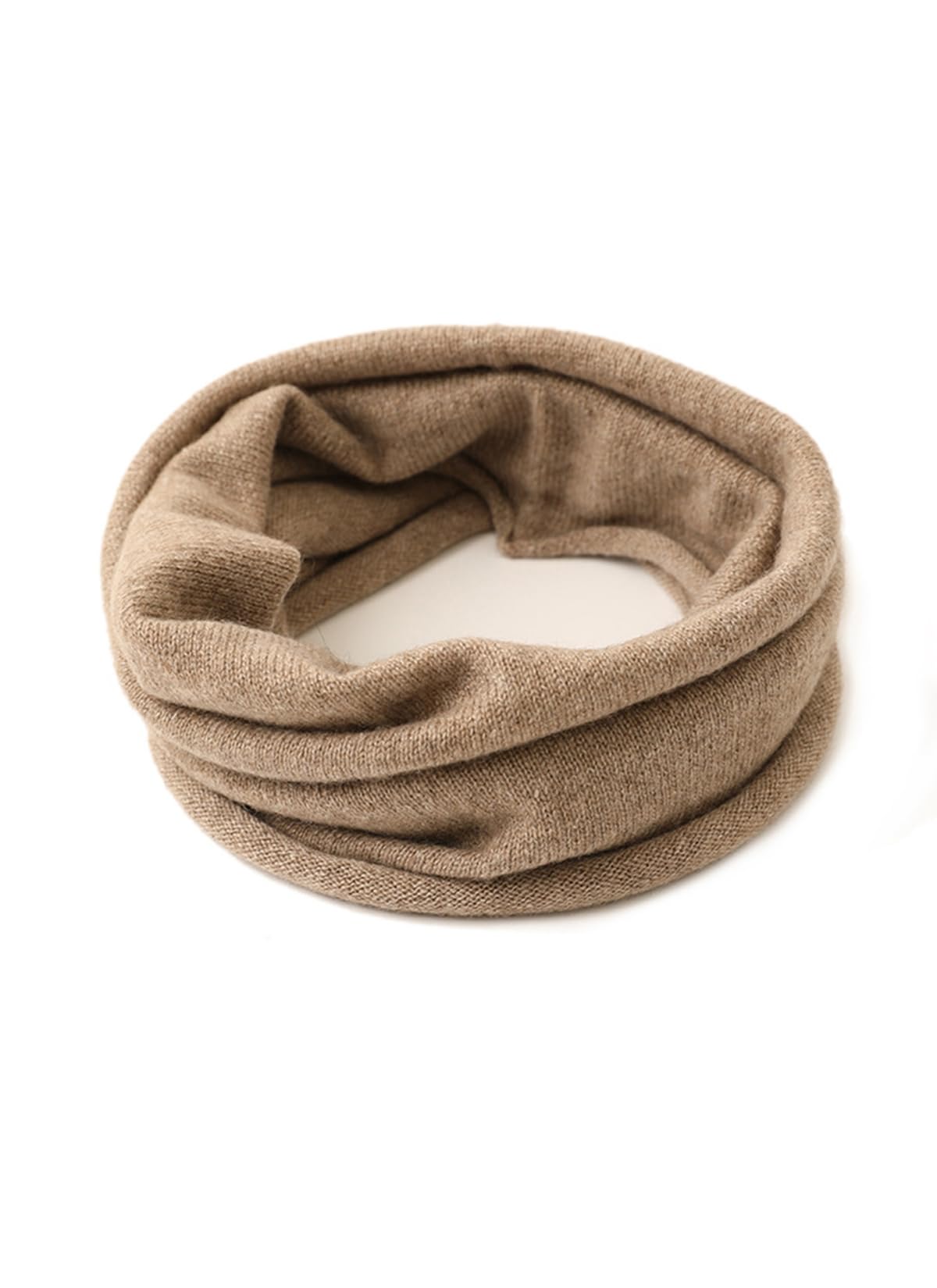 Mujer Hombre Bufanda Tubo Loop de Punto 100% Cachemira, Invierno Ligero Calentador de Cuello Bufanda Circular Tejidas, Suave Cálido Bufanda Tubular de Cuello Loop Pañuelo para Esquí Ciclismo Coffee