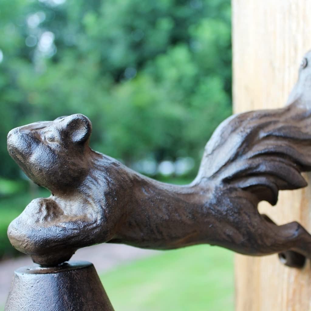 Cast Iron Doorbell, Squirrel Doorbell, Animal Wall Mounted Farmhouse Doorbell, Hand Bell Decoration, Suitable for Courtyard Villa Bar Coffee Shop