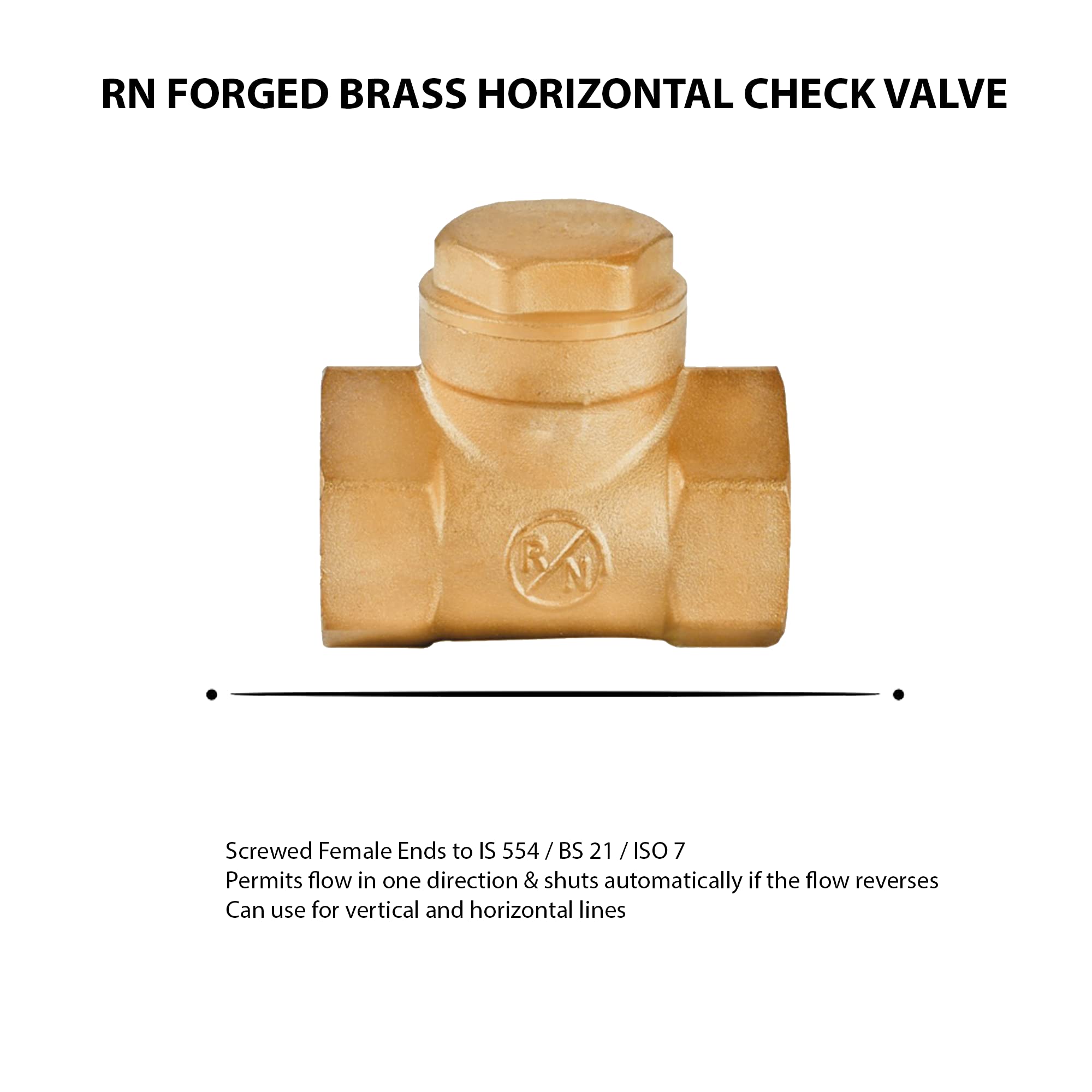 RN Forged Brass Horizontal Check Valve