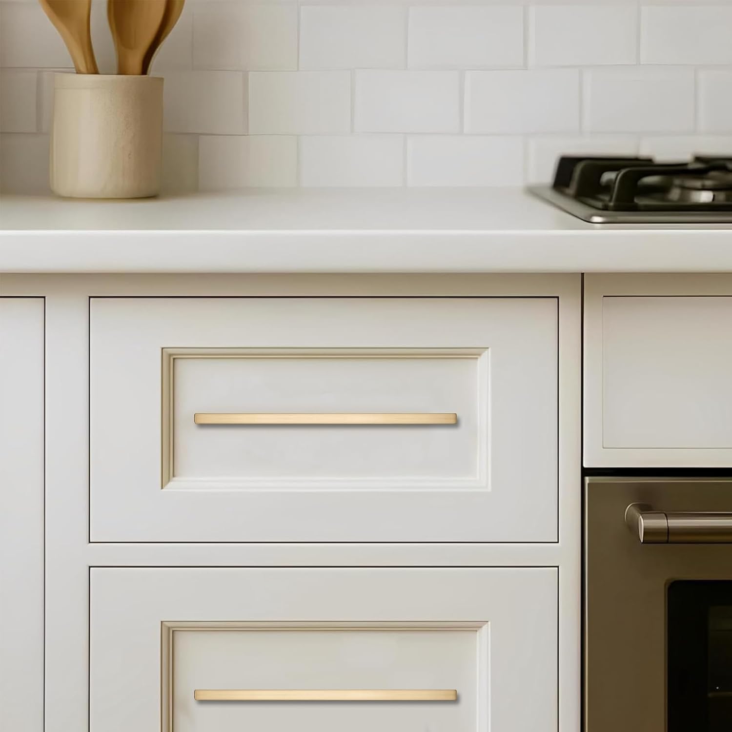 KHTUMEWARE-207 Brushed Brass Appliance Pulls CTC 12 in (305 mm) in Brushed Brass — KHTUMEWARE