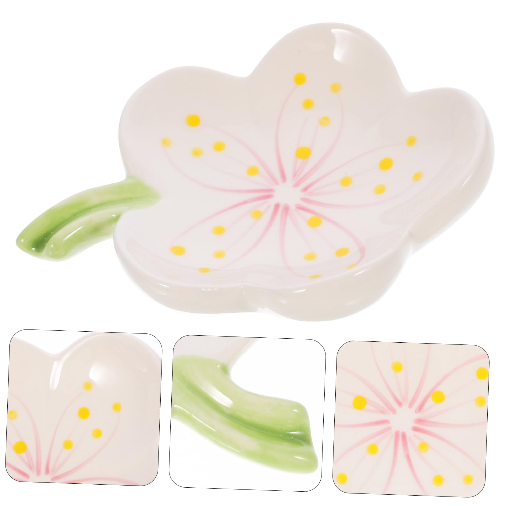 4stücke Blumenförmiger Seifenhalter Keramik Seifenschale Für Badezimmer rutschfest Und Langlebig Mit Abflussdesign Für Hygiene