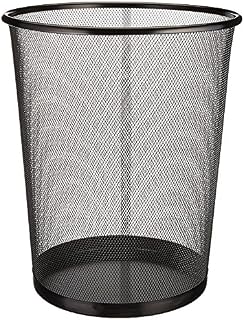 Rohi Mesh Circular Bin - Lightweight Wastebasket for Bathrooms, Kitchens, Home Offices, Dorm Rooms (Black)