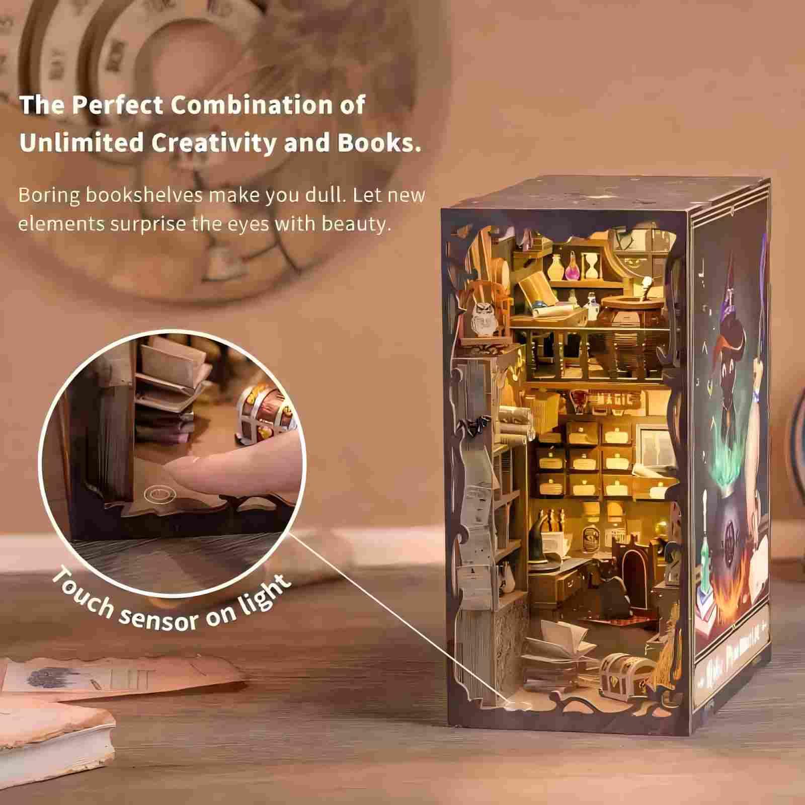 CRIOLPO – Kit Book Nook Per Adulti – Casa In Miniatura Giapponese Con Luci LED – Fai Da Te