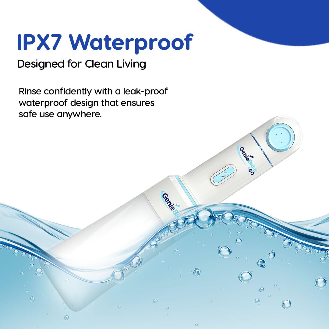 GenieBidet Aggiornato 2025 Bidet Portatile Ricaricabile - Spruzzatore portatile per bidet WC Pulizia in movimento - Spruzzatore elettrico per donne e uomini. Pulizia dell'igiene personale/cura