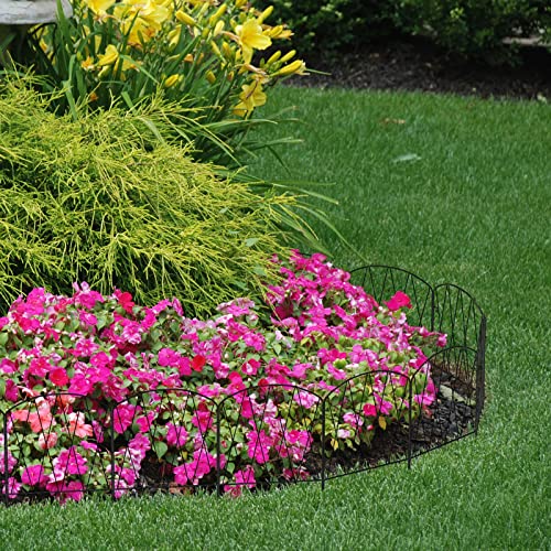 Ybign Decorative Garden Fence 10 Pack 11Ft (L) X 16In (H) Rustproof Arched Metal Fence Border For Decor Wire Border Panel Fencing Patio Fence For Flower Bed Landscape Outdoor Yard Decor #TOP1