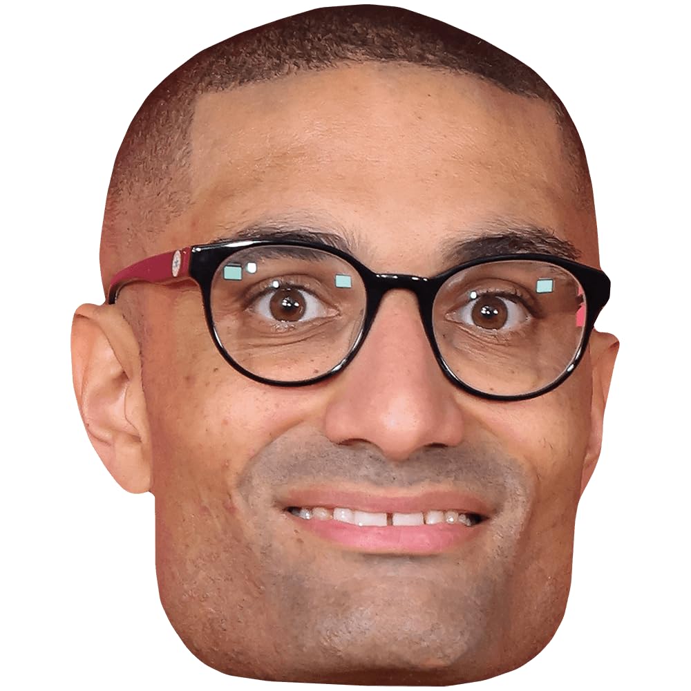 Richie Anderson (Glasses) Celebrity Mask, Flat Card Face, Fancy Dress Mask