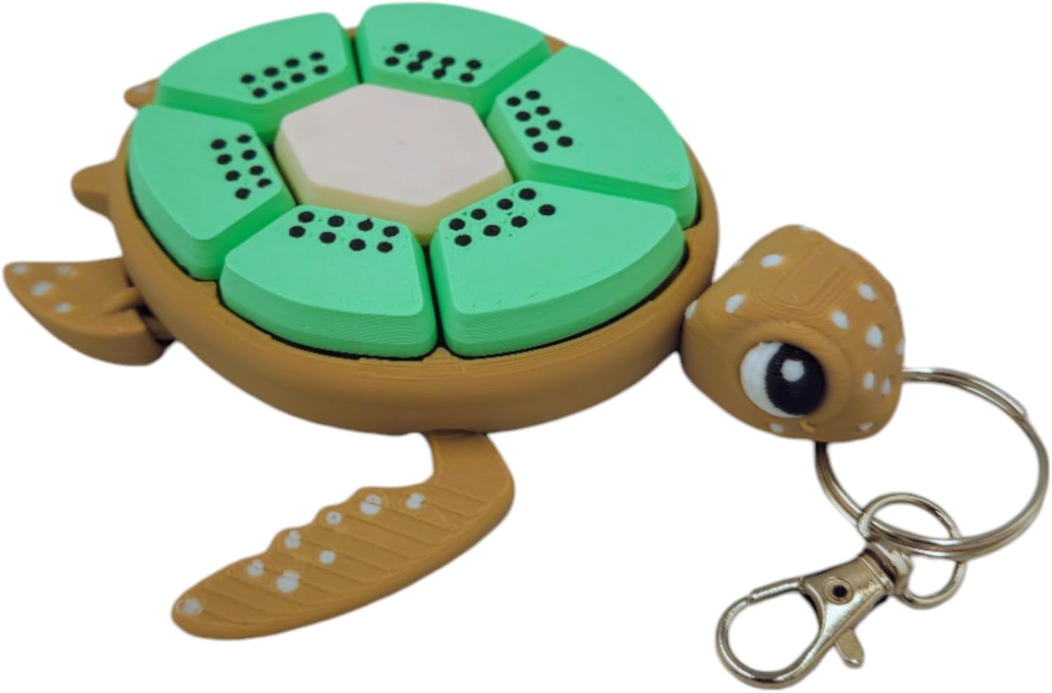 Fidget Clickers - Keychain and Desktop Clickers - Sensory Figures, Mechanical Keys - Autism, ADHD, Stress, Anxiety Relief (Kiwi Fruit Turtle)