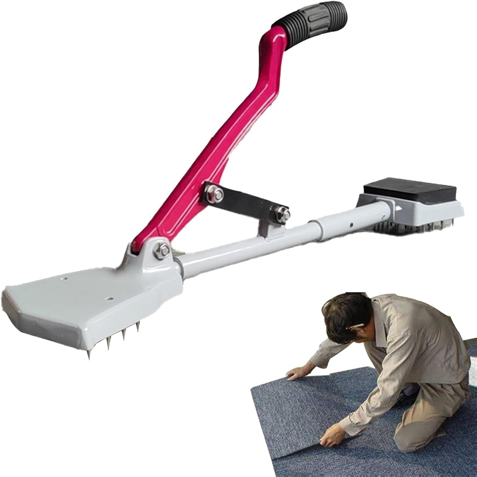RQLSSSLMXJ Carpet Stretcher, Effortlessly Smooth Creases Without Bending or Kneeling, for Home and Hotel Use