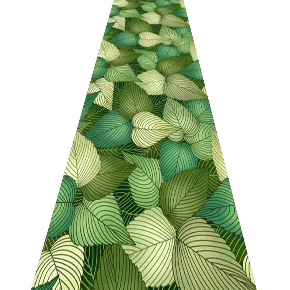 Alfombras de pasillo largo con diseño clásico de hojas verdes para dar vida a tu recibidor