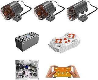PHYNEDI 7Pcs Motor Power Speed-Adjustable Modification Building Set, Compatible with Lego Technic 42115, 2X XL Motors, 1x Servo Motor, Battery Box, Remote, Accessories Bag Light Cord, 20 x 10 6cm