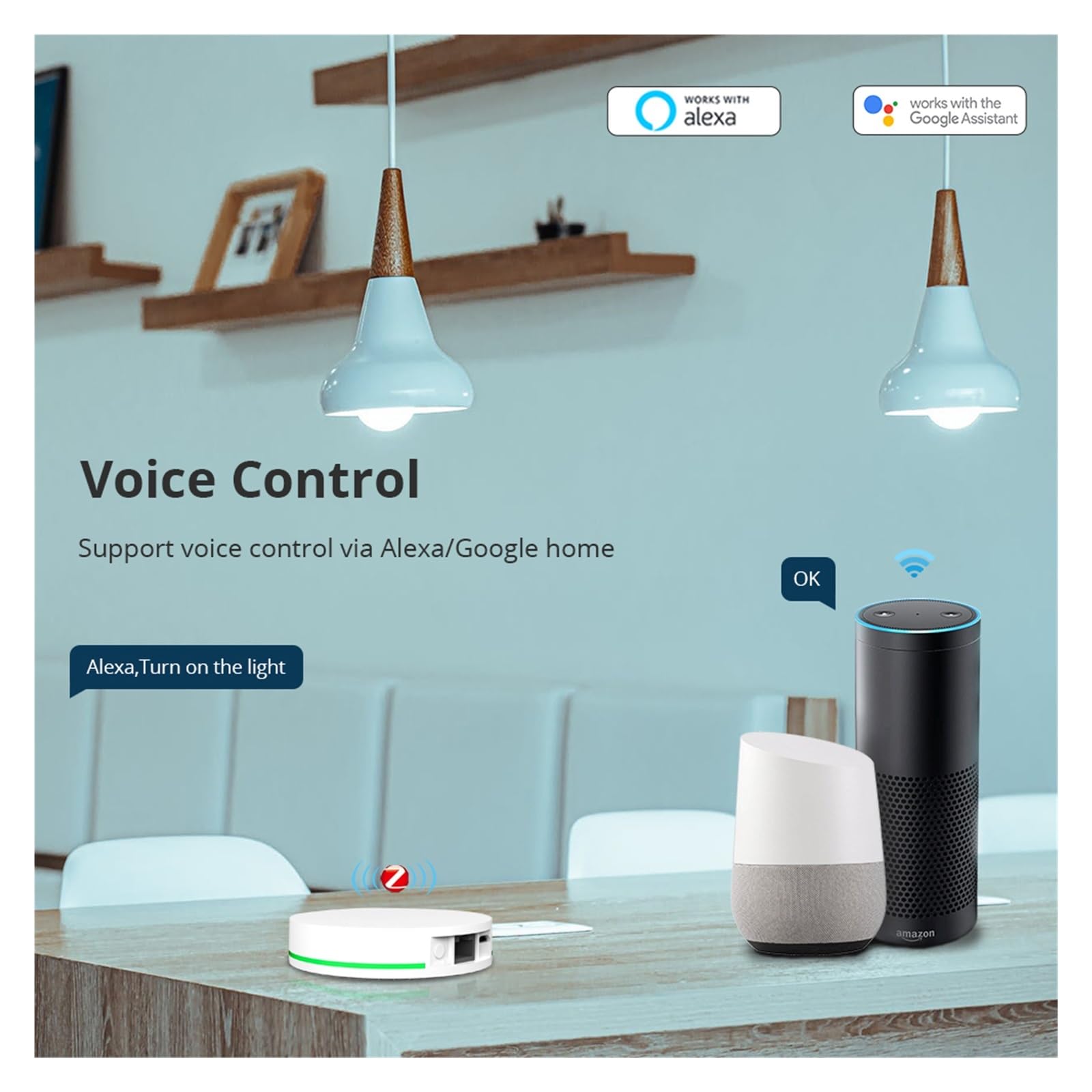 THikk Passerelle Intelligente Tuya Zigbee, Hub Zigbee 3.0, (avec Prise réseau) Connexion Filaire, Commandes Smart Life(Homekit Control)