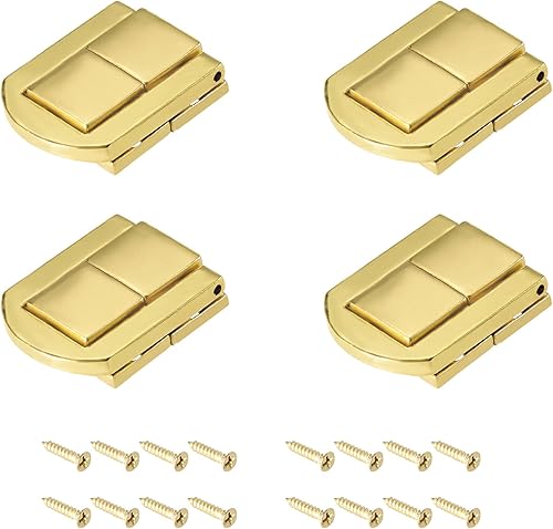 METALLIXITY Cerradura de cierre de palanca (1.220 in x 0.945 in), 4 unidades, cierres de cerrojo de aleación de zinc, para gabinetes, cajas,