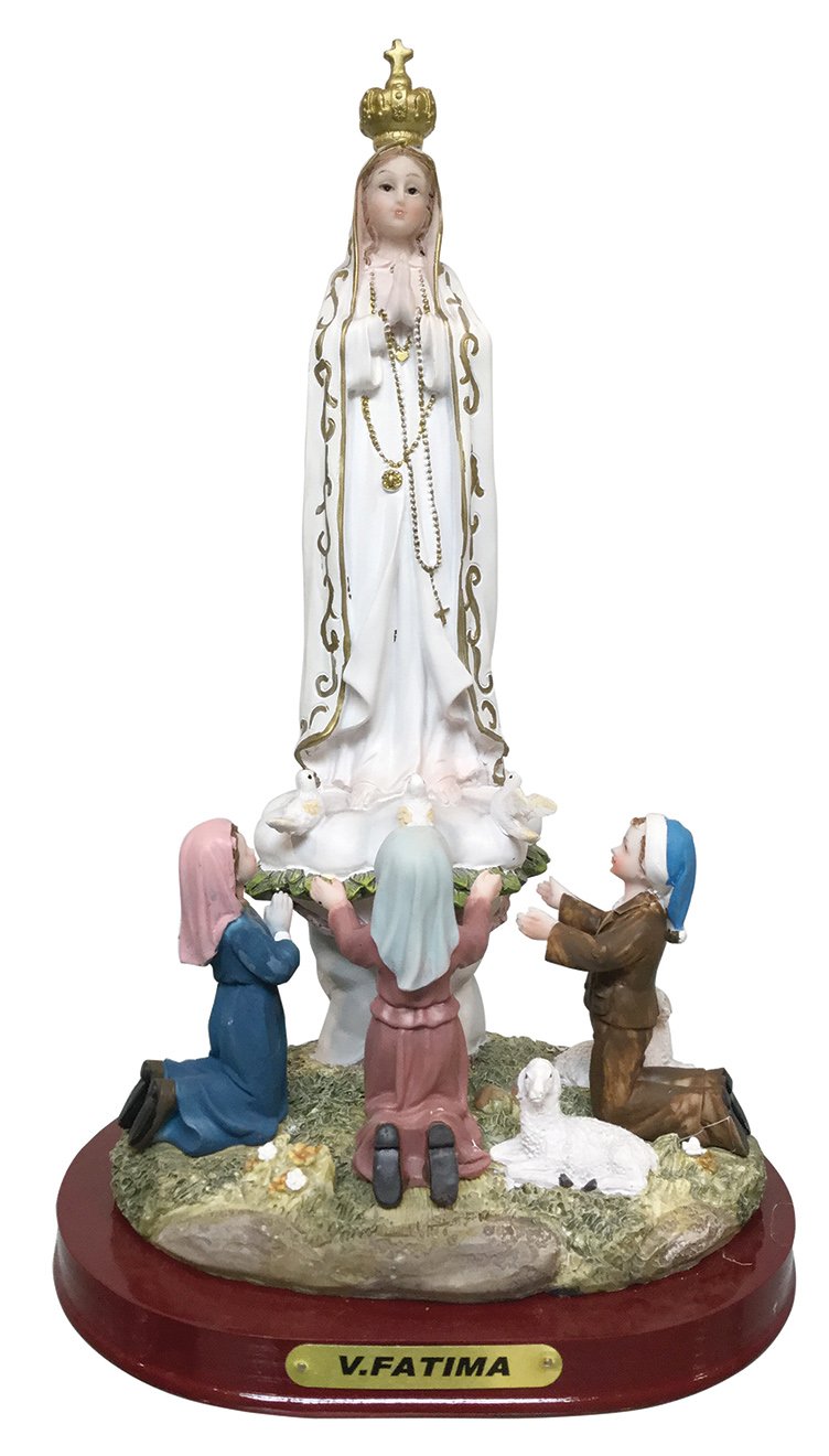 Our Lady of Fatima Statue Catholic Virgen De Santa Statue Estatua Holy Figurine Religious Decoration Estatua (8 Inch)