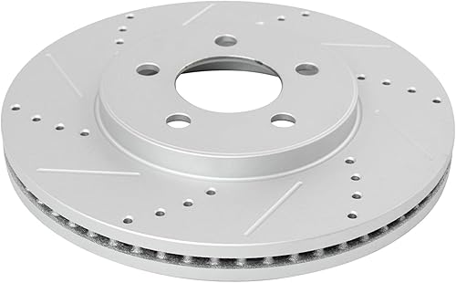 Miniatura 6 de TRQ Kit de pastillas de freno delanteras y traseras y rotores de cerámica perforada con revestimiento en G premium compatible con Ford Crown