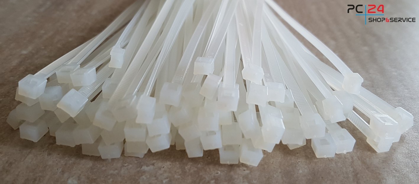 Set di 200 fascette stringicavo bianco - 100/150/200/300 mm - 50 pezzi
