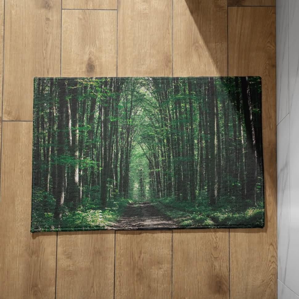 Grand tapis de porte d'entrée intérieur robuste et élégant motif paysage