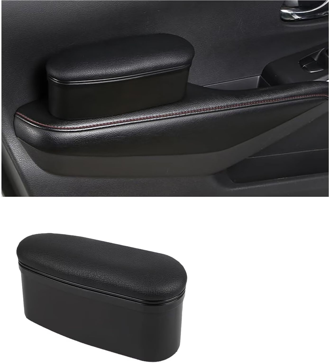 Custom Made Handle Storage Box for Car Front Door Compatible with Porsche Panamera GTS 970 2011-2016,Relieving arm Fatigue,Good Accessories for Driver's Elbow Support(Black)