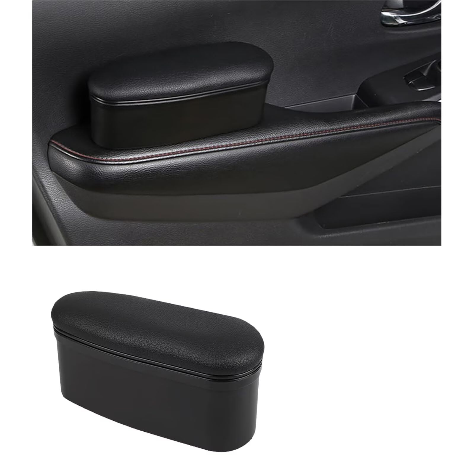 Custom Made Handle Storage Box for Car Front Door Compatible with LR Discovery-LR3 2004-2009,Relieving arm Fatigue,Good Accessories for Driver's Elbow Support(Black)