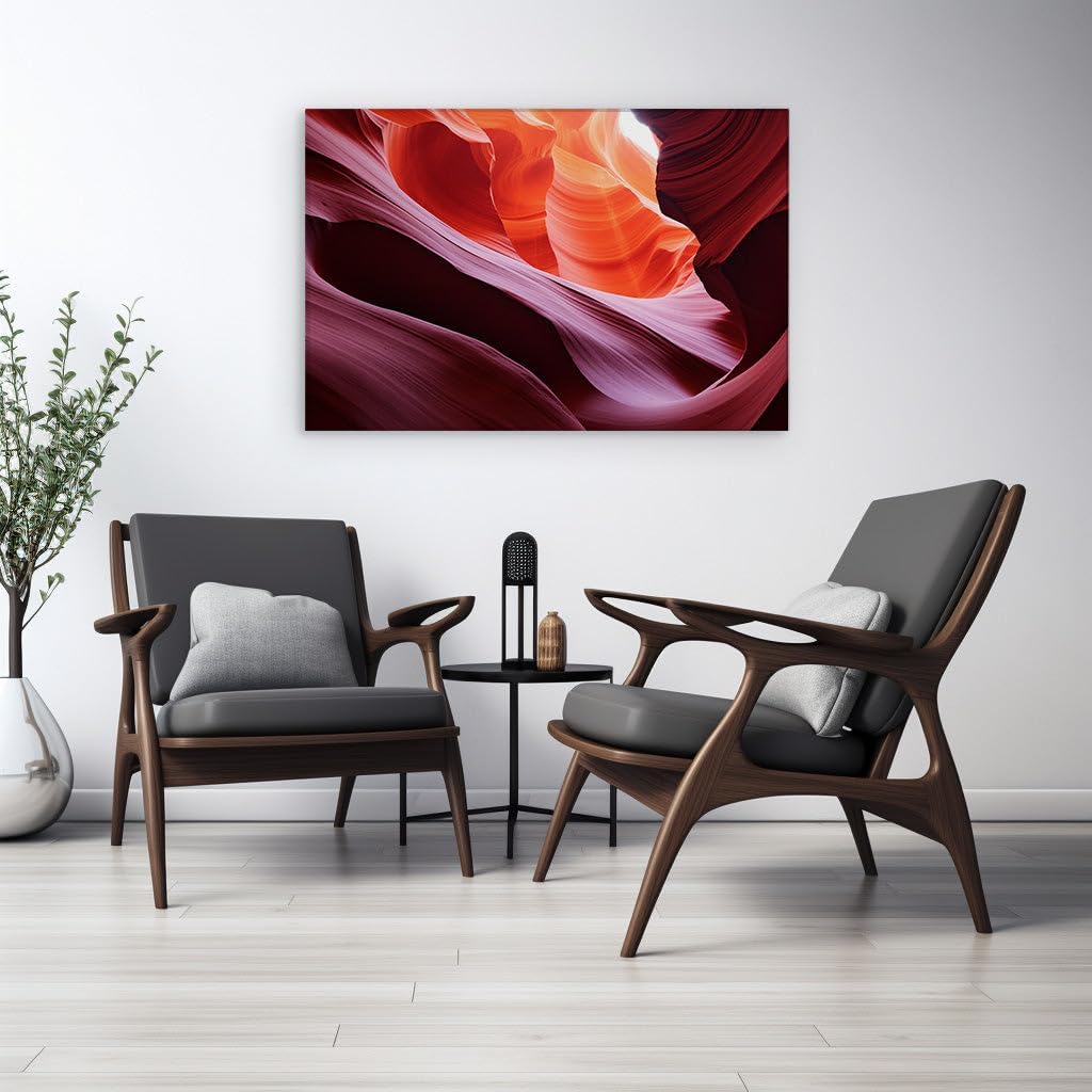 Canvas for Living room. Intricate Beauty of Antelope Canyon An Underground Tapestry of Vivid Hues and Winding Sandstone, 27 x 18 inch Canvas Wall Art - Contemporary Masterpieces - Nature Home Decor